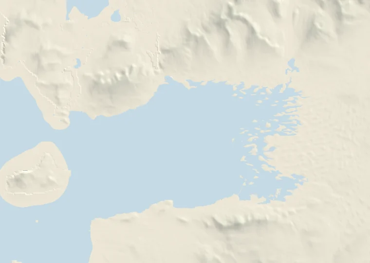 Map of Clew Bay, with its tide spots marked